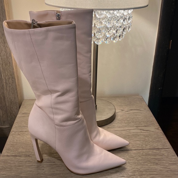 Walnut Hunter Leather Bootee in Blush main image 0
